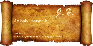 Jakab Henrik névjegykártya